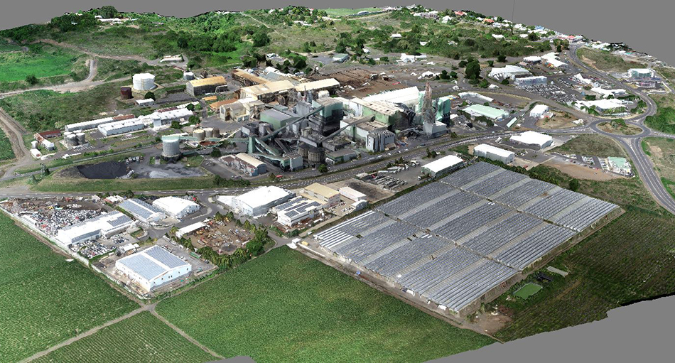 Drone Tech. photogrammetrie. Modélisation 3D de l'usine du Gol à Saint Louis.